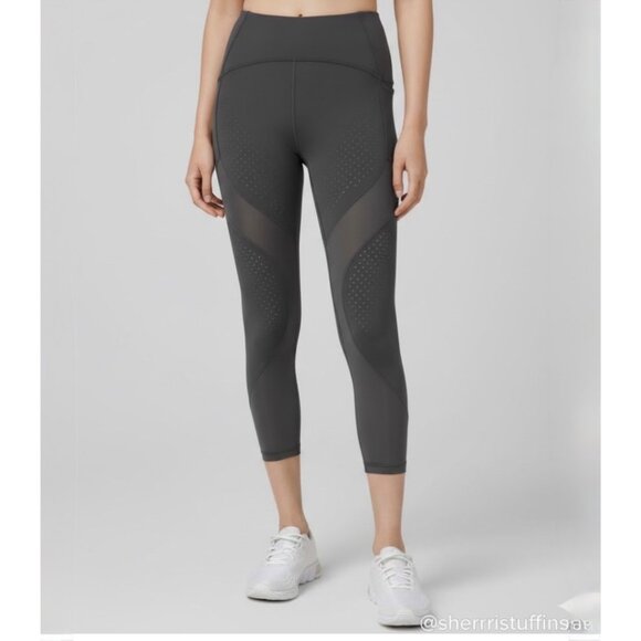 lululemon athletica Pants - Lululemon Uncovered Strength High-Rise Crop 23" Graphite Grey Leggings Mesh 4